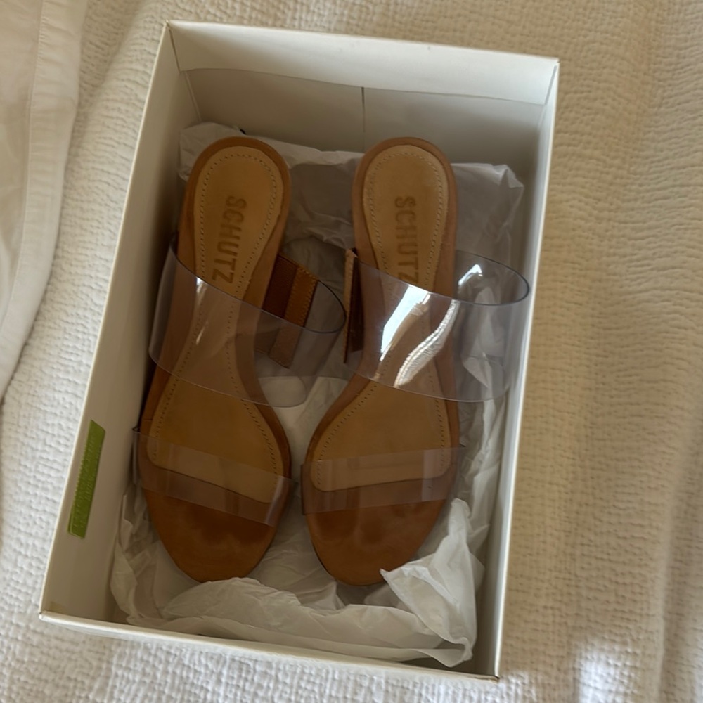 SCHUTZ Women's Tan VICTORIE Sandal 5.5 - Picture 8 of 9